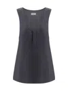 Saint Laurent Scoop-neck Silk Tank Top In Tempete