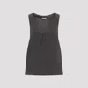 Saint Laurent Scoop-neck Silk Tank Top In Tempete