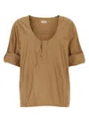 Saint Laurent Top In Twill Cammello Donna