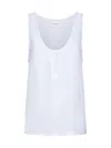 Saint Laurent Semi-sheer Henley Tank Top In White