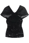 Saint Laurent Top With Draped Knit  Draped In Black