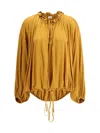 Saint Laurent Jersey Blouse In Yellow