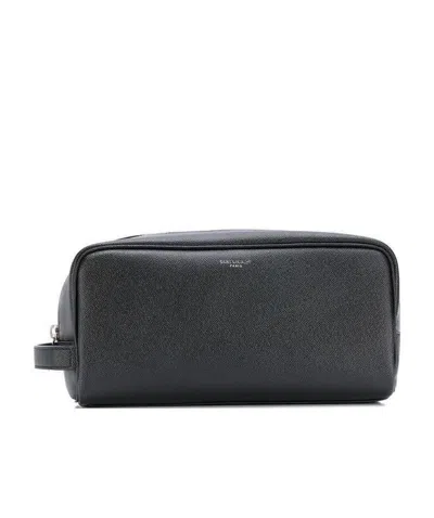 Saint Laurent Top-zip Washbag In Black