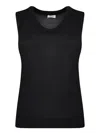 Saint Laurent Cassandre Black Tank Top In Black