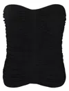 Saint Laurent Strapless Ruched Crepe-jersey Bustier Top In Black