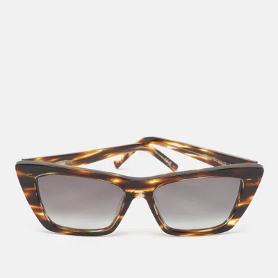 Pre-owned Saint Laurent Tortoise Shell/grey Gradient Sl276 Rectangle Sunglasses