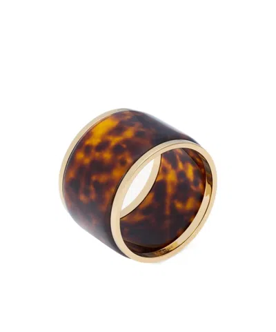 Saint Laurent Tortoiseshell Bangle In Resin And Metal In Neutral