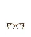 Saint Laurent Tortoiseshell Cat-eye Frame Glasses In Brown