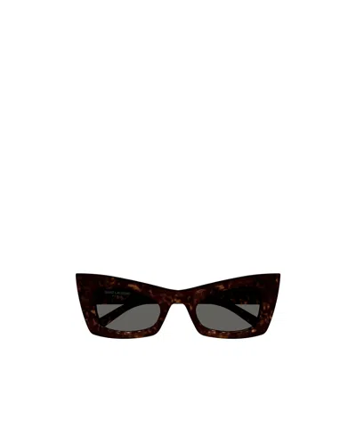 Saint Laurent Tortoiseshell Cat-eye Frame Sunglasses In Black