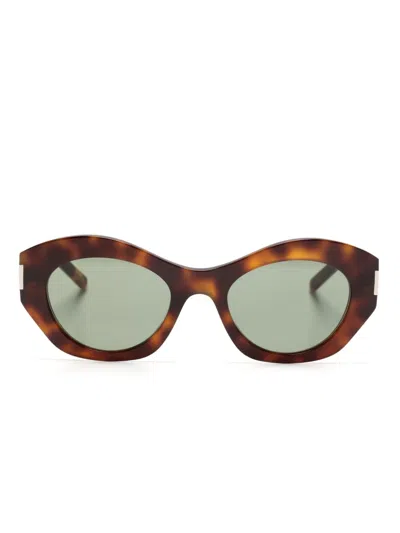 Saint Laurent Tortoiseshell Cat-eye Sunglasses In Braun