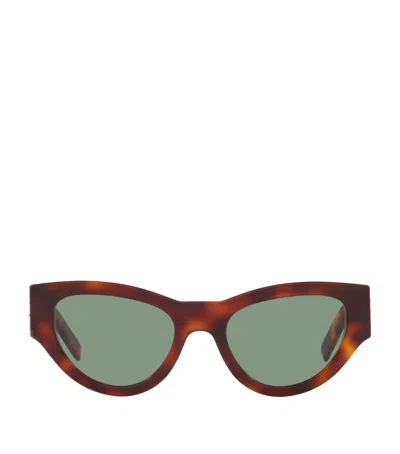 SAINT LAURENT TORTOISESHELL CAT EYE SUNGLASSES