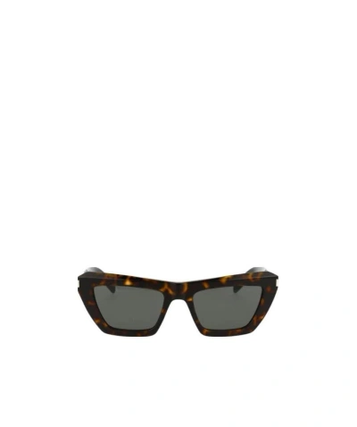Saint Laurent Tortoiseshell-effect Cat-eye Frame Sunglasses In Black