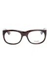 Saint Laurent Tortoiseshell-effect Glasses In Brown