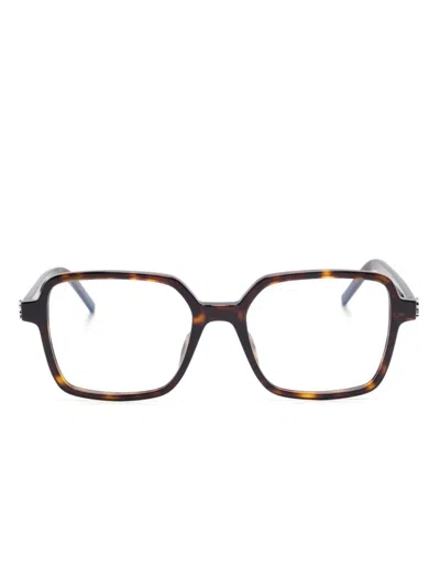 Saint Laurent Tortoiseshell-effect Glasses In Black