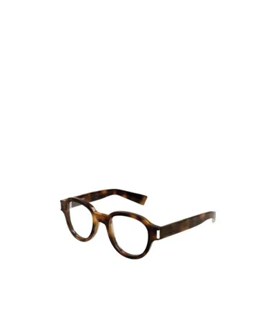 Saint Laurent Tortoiseshell-effect Glasses In Black