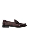 Saint Laurent Tortoiseshell-effect Leather Loafers In Black