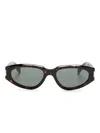 Saint Laurent Tortoiseshell-effect Oval-frame Sunglasses In Braun