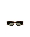 Saint Laurent Tortoiseshell-effect Rectangle-frame Sunglasses In Black