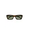 Saint Laurent Tortoiseshell-effect Rectangle-frame Sunglasses In Black