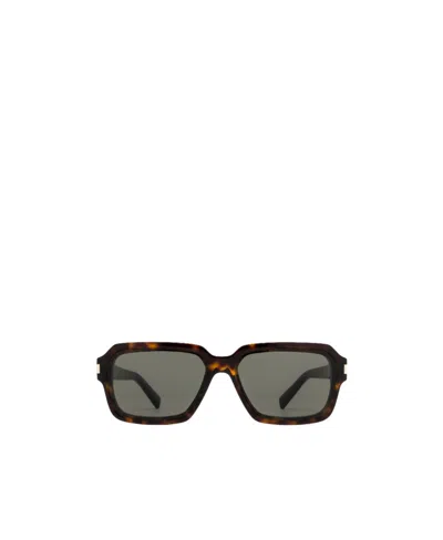 Saint Laurent Tortoiseshell-effect Rectangle-frame Sunglasses In Gray