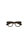 Saint Laurent Tortoiseshell-effect Round-frame Glasses In Black