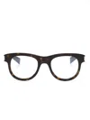 Saint Laurent Tortoiseshell-effect Round-frame Glasses In Brown