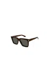 Saint Laurent Sl 789 Jacques Linea Corner Angle 002 Havana Crystal Grey Sunglasses In Brown