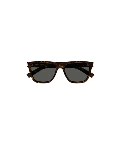 Saint Laurent Tortoiseshell-effect Square-frame Sunglasses In Black