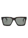 Saint Laurent Tortoiseshell-effect Square-frame Sunglasses In Brown