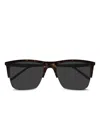 Saint Laurent Tortoiseshell Effect Sunglasses In Brown