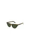 Saint Laurent Tortoiseshell-effect Sunglasses In Green