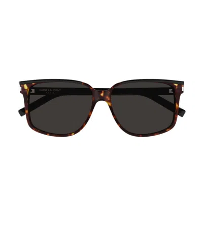 Saint Laurent Tortoiseshell-effect Tinted Sunglasses In Black