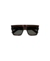 Saint Laurent Tortoiseshell-effect Wellington-frame Sunglasses In Black