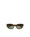 Saint Laurent Tortoiseshell Logo-plaque Sunglasses In Black