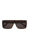 Saint Laurent Tortoiseshell Oversized Square Sunglasses In Brown