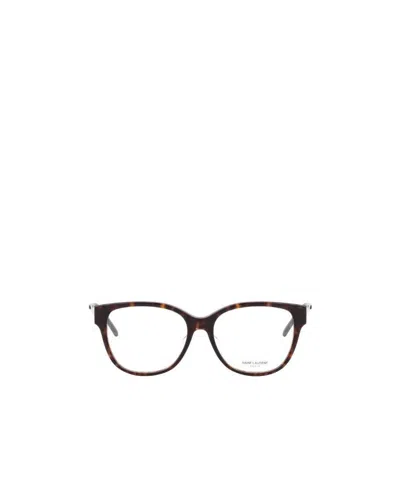 Saint Laurent Tortoiseshell Pattern Flat Mirror In Purple