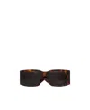 Saint Laurent Tortoiseshell Rectangle-frame Sunglasses In Black