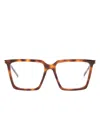 Saint Laurent Tortoiseshell Square-frame Glasses In Braun