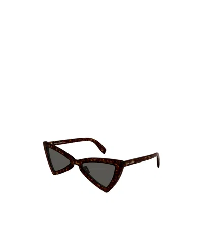 Saint Laurent Tortoiseshell Triangle-frame Sunglasses In Black