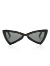 Saint Laurent Tortoiseshell Triangle-frame Sunglasses In Brown