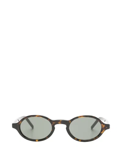 Saint Laurent Tortoiseshell-effect Oval-frame Sunglasses In Brown