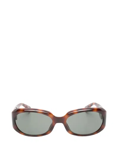 Saint Laurent Tortoiseshell-effect Round-frame Sunglasses In Brown
