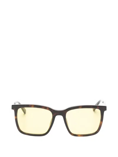 Saint Laurent Tortoiseshell-effect Square-frame Sunglasses In Brown