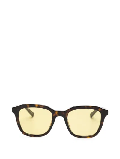 Saint Laurent Tortoiseshell-effect Square-frame Sunglasses In Brown