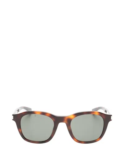 Saint Laurent Tortoiseshell-pattern Sunglasses In Brown