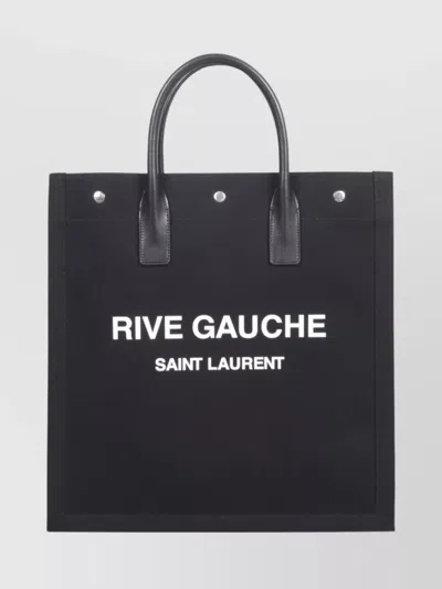 Saint Laurent Tote Bag With Double Leather Handles In Black