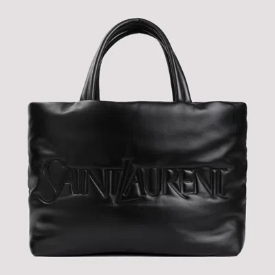 Saint Laurent Tote Bag With Logo In Nero