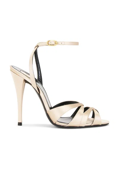Saint Laurent Touze Heeled Sandal In Neutral