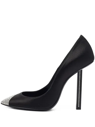 Pre-owned Saint Laurent Tower Satin Heeled Pumps