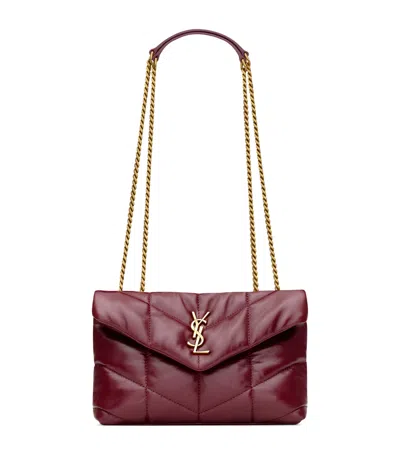 Saint Laurent Toy Leather Puffer Shoulder Bag In Red